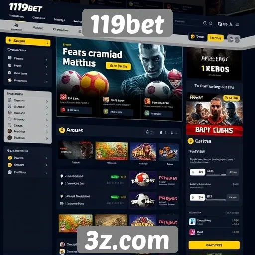 Interface do usuário do site 119bet em revisão